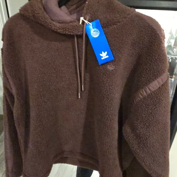 Adidas Women's Premium Essentials Hoodie Shadow Brown Size XS NEW RARE - Picture 8 of 10